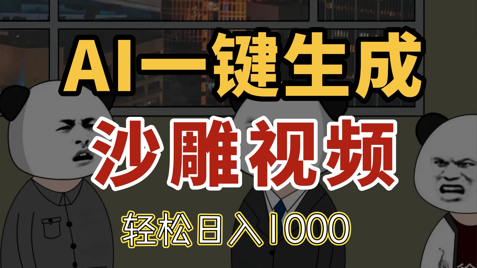 （14756期）AI一键生成沙雕视频，一条视频千万播放，轻松日入1000辉睿网创|辉睿学习|辉睿创业|辉睿电商运营|辉睿小红书|辉睿网赚辉睿网创