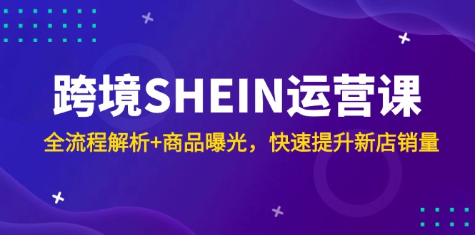（14832期）跨境SHEIN运营课，全流程解析+商品曝光，快速提升新店销量辉睿网创|辉睿学习|辉睿创业|辉睿电商运营|辉睿小红书|辉睿网赚辉睿网创