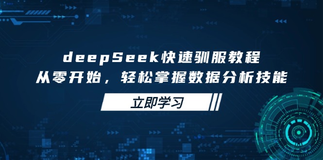 （14536期）deepSeek快速驯服教程，从零开始，轻松掌握数据分析技能辉睿网创|辉睿学习|辉睿创业|辉睿电商运营|辉睿小红书|辉睿网赚辉睿网创