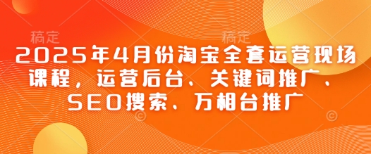 2025年4月份淘宝全套运营现场课程，运营后台、关键词推广、SEO搜索、万相台推广辉睿网创|辉睿学习|辉睿创业|辉睿电商运营|辉睿小红书|辉睿网赚辉睿网创