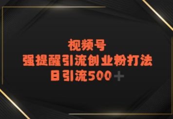 视频号强提醒引流，日引流500+精准创业粉？辉睿网创|辉睿学习|辉睿创业|辉睿电商运营|辉睿小红书|辉睿网赚辉睿网创