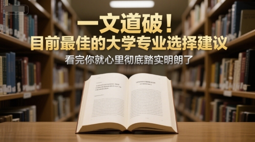 付费文章：一文道破！目前最佳的大学专业选择建议，看完你就心里彻底踏实明朗了辉睿网创|辉睿学习|辉睿创业|辉睿电商运营|辉睿小红书|辉睿网赚辉睿网创