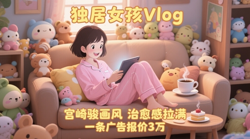 单个账号涨粉71W！用AI制作独居女孩Vlog，宫崎骏画风，治愈感拉满，一条广告报价3W辉睿网创|辉睿学习|辉睿创业|辉睿电商运营|辉睿小红书|辉睿网赚辉睿网创
