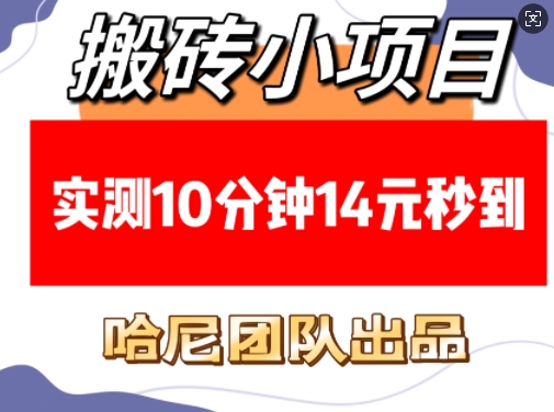 搬砖小项目，实测10分钟14元秒到，每天稳定几张(赠送必看稳定)辉睿网创|辉睿学习|辉睿创业|辉睿电商运营|辉睿小红书|辉睿网赚辉睿网创