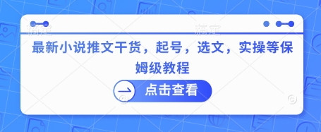 最新小说推文干货，起号，选文，实操等保姆级教程辉睿网创|辉睿学习|辉睿创业|辉睿电商运营|辉睿小红书|辉睿网赚辉睿网创