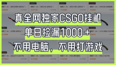真全网独家CSGO挂G，单日捡漏1k+【揭秘】辉睿网创|辉睿学习|辉睿创业|辉睿电商运营|辉睿小红书|辉睿网赚辉睿网创