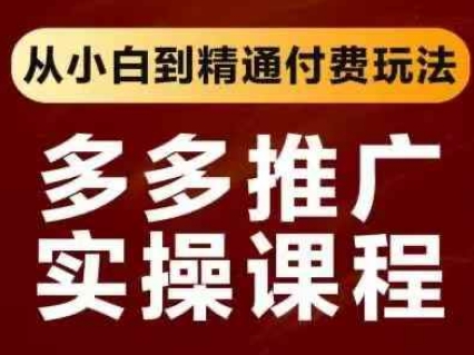 拼多多推广实操课程，从小白到精通付费玩法辉睿网创|辉睿学习|辉睿创业|辉睿电商运营|辉睿小红书|辉睿网赚辉睿网创