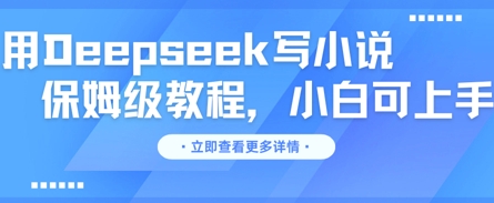 用Deepseek写小说，保姆级教程，小白可实操辉睿网创|辉睿学习|辉睿创业|辉睿电商运营|辉睿小红书|辉睿网赚辉睿网创