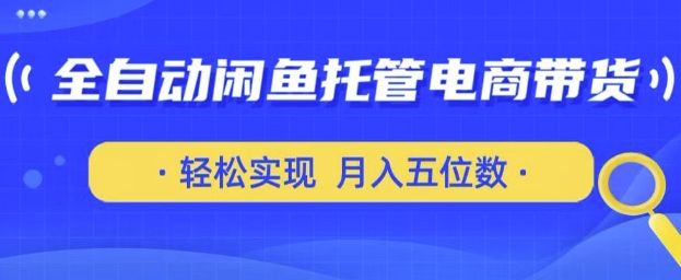 全自动闲鱼托管式电商带货，只需一部安卓手机和一个闲鱼号，轻松实现月入五位数【揭秘】辉睿网创|辉睿学习|辉睿创业|辉睿电商运营|辉睿小红书|辉睿网赚辉睿网创