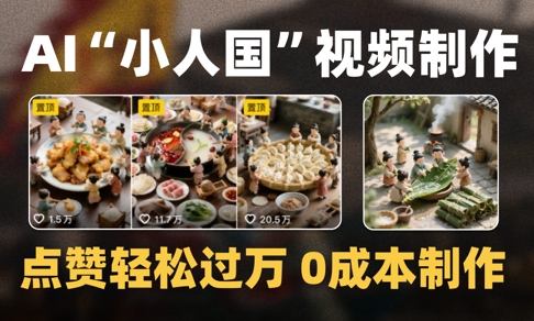 爆款1000W+播放微缩景观迷你小人国AI视频0成本制作全流程教学辉睿网创|辉睿学习|辉睿创业|辉睿电商运营|辉睿小红书|辉睿网赚辉睿网创