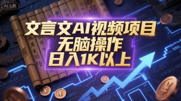 文言文AI视频项目，无脑操作，日入1K以上辉睿网创|辉睿学习|辉睿创业|辉睿电商运营|辉睿小红书|辉睿网赚辉睿网创