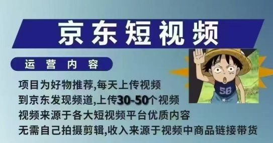 京东短视频带货课，无需自己拍摄剪辑，保姆式教学，两天快速上手辉睿网创|辉睿学习|辉睿创业|辉睿电商运营|辉睿小红书|辉睿网赚辉睿网创