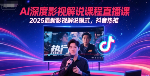 AI深度影视解说课程直播课，2025最新影视解说模式，抖音热推辉睿网创|辉睿学习|辉睿创业|辉睿电商运营|辉睿小红书|辉睿网赚辉睿网创