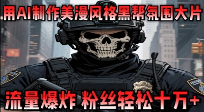 用AI制作美漫风格黑帮氛围大片，流量爆炸，粉丝轻松十W+辉睿网创|辉睿学习|辉睿创业|辉睿电商运营|辉睿小红书|辉睿网赚辉睿网创